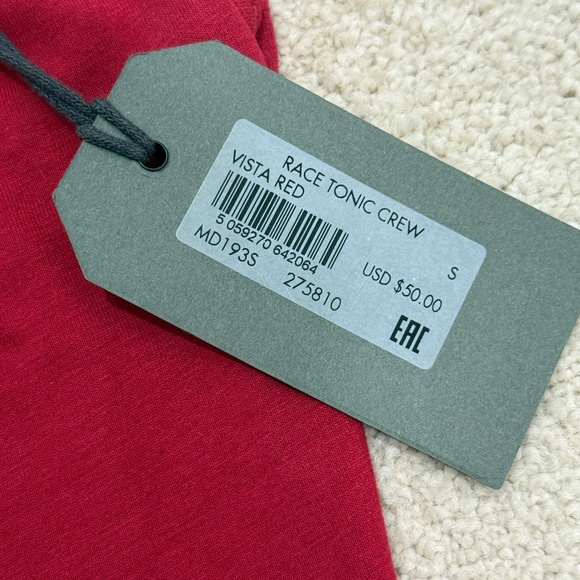 All Saints Racing Tonic Crew Tee - Vista Red - S - New with Tags - Picture 3 of 6